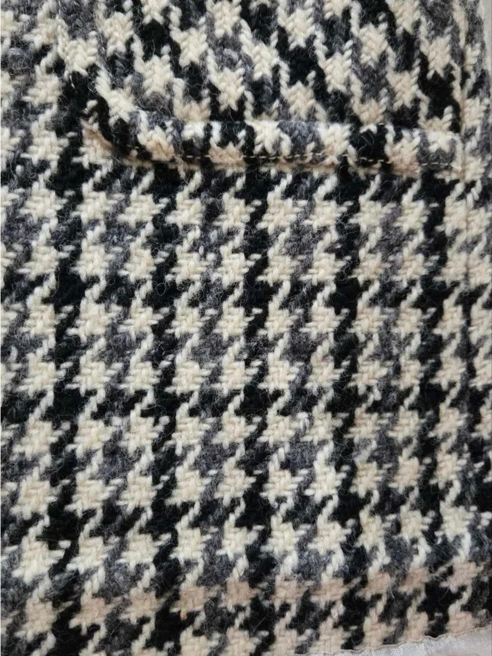 J. Crew Black and White Houndstooth Mini Skirt